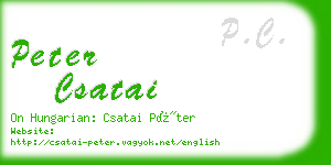 peter csatai business card